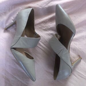 Calvin Klein pointed toe pumps neutral tan